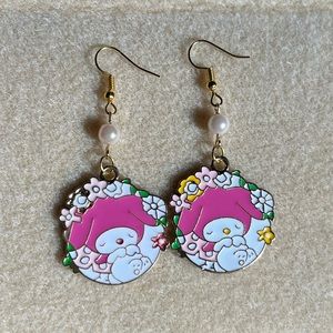 *3 for $20* Sleeping My Melody Beaded Dangle Earrings